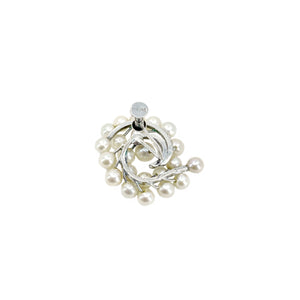Tree Branch Cluster Vintage Akoya Saltwater Cultured Pearl Screwback Earrings- Sterling Silver