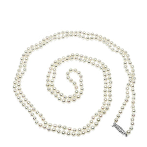 Petite Seed Pearl Japanese Saltwater Cultured Akoya Pearl Strand - 14K White Gold 