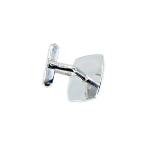 Modernist Mother of Pearl Japanese Akoya Saltwater Pearl Vintage Cufflinks- Sterling Silver