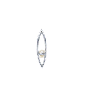 Marquise Japanese Saltwater Cultured Akoya Retro Pendant- Sterling Silver