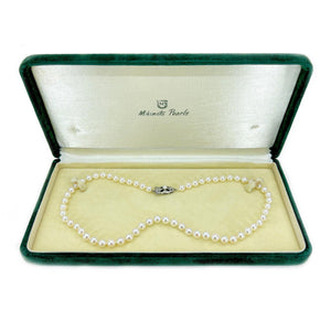 Mikimoto Japanese Cultured Akoya Pearl Strand With Box - Sterling Silver 16 Inch