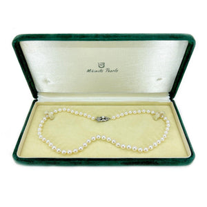 Mikimoto Japanese Cultured Akoya Pearl Strand With Box - Sterling Silver 16 Inch