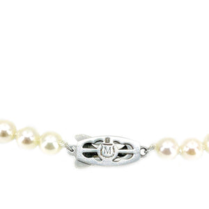 Mikimoto Japanese Cultured Akoya Pearl Strand With Box - Sterling Silver 16 Inch