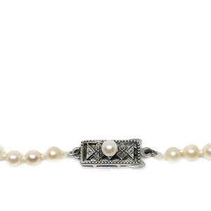 Mikimoto Graduated Japanese Cultured Akoya Pearl Strand - Sterling Silver 20 Inch
