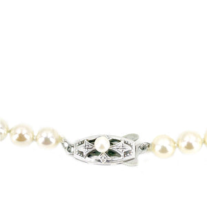 Mikimoto Japanese Cultured Akoya Pearl Strand With Box - Sterling Silver 16 Inch