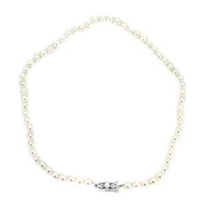 Mikimoto Japanese Cultured Akoya Pearl Strand With Box - Sterling Silver 16 Inch