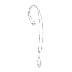 Vintage Mikimoto Drop Saltwater Akoya Cultured Pearl Pendant- Sterling Silver