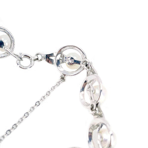 Mikimoto Vintage Japanese Saltwater Akoya Cultured Pearl Leaf Bracelet- Sterling Silver