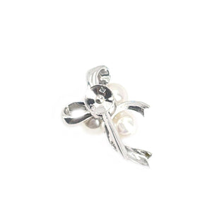 Mikimoto Ribbon Akoya Saltwater Cultured Pearl Screwback Earrings- Sterling Silver