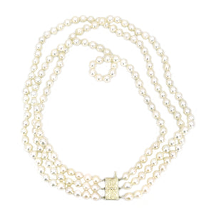 Mikimoto Baroque Japanese Cultured Akoya Pearl Triple Strand - 14K Yellow Gold 16.50-18.50 Inch