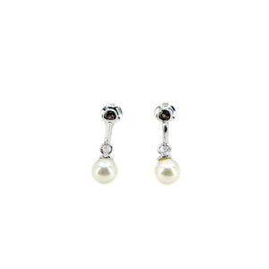 Mikimoto Pearl Island Japanese Akoya Saltwater Cultured Pearl Vintage Screwback Earrings- Sterling Silver