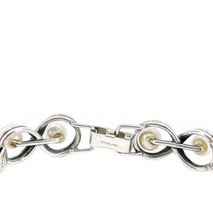 Ming's of Honolulu Japanese White Saltwater Akoya Cultured Pearl Bracelet- Sterling Silver