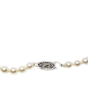 Graduated Modern Japanese Saltwater Cultured Akoya Pearl Strand - 10K White Gold 16.50 Inch