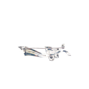 Nouveau Engraved Japanese Saltwater Akoya Vintage Cultured Pearl Brooch- Sterling Silver