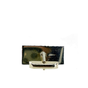 Gold Nugget Mid Century Modern Japanese Akoya Pearl Cufflinks- Sterling Silver