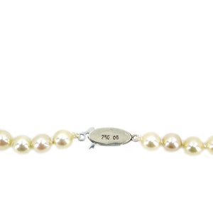 Ostby Barton Art Deco Japanese Saltwater Cultured Akoya Pearl Necklace - 18K White Gold 17 Inch