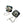 Inlaid Mid Century Modern Mabe Blister Pearl Onyx Cufflinks & Tie Tac Set- Sterling Silver
