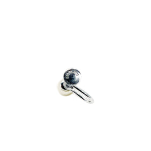 Vintage Solitaire Japanese Akoya Saltwater Cultured Pearl Screwback Earrings- Sterling Silver