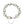 Art Nouveau River Blister Pearl Engraved Leaf Link Antique Bracelet- Sterling Silver