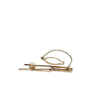 Mid Century Modern Men's Japanese Saltwater Akoya Cultured Pearl Tie Bar- 10K Rose Gold