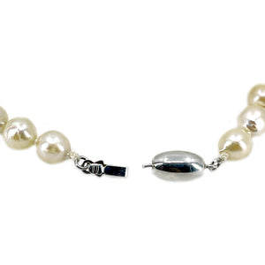 Modernist Baroque Japanese Vintage Saltwater Akoya Cultured Pearl Bracelet- Sterling Silver