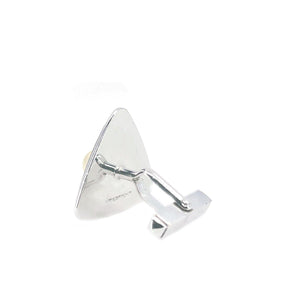 Sakata Designer Japanese Cultured Akoya Pearl Mother of Pearl Mid Century Cufflinks- Sterling Silver