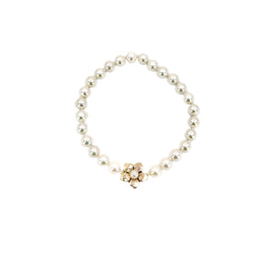 Sakura Vintage Mid-Century Japanese Saltwater Akoya Cultured Pearl Bracelet- 14K Yellow Gold