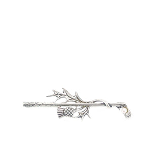 Scottish Thistle Golf Club Vintage Japanese Saltwater Akoya Cultured Pearl Brooch- Sterling Silver