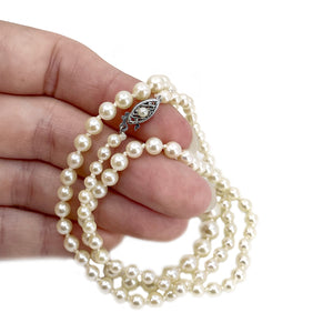 Seed Pearl Japanese Saltwater Cultured Akoya Pearl Strand - 10K White Gold 20 Inch