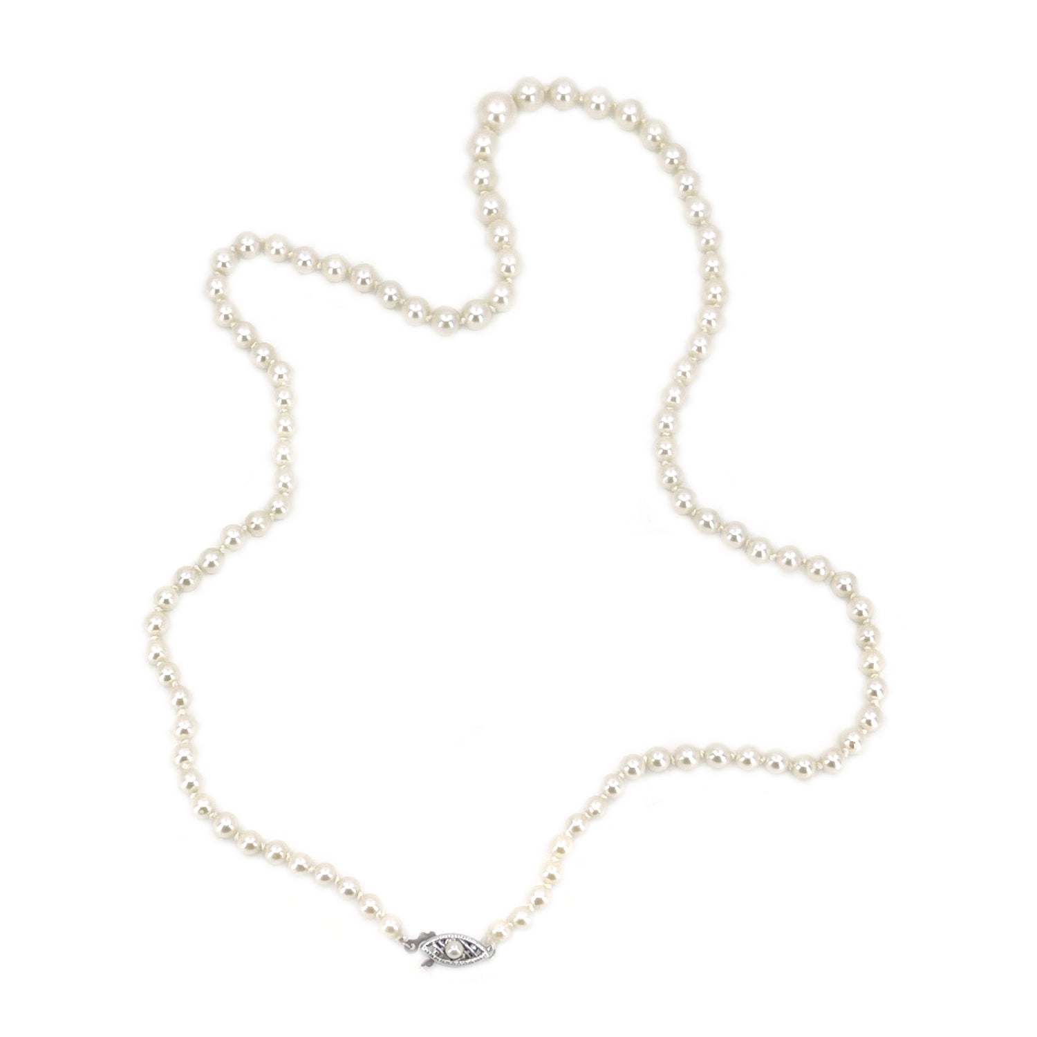 Seed Pearl Japanese Saltwater Cultured Akoya Pearl Strand - 10K White Gold 20 Inch