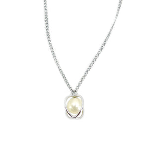 Cadge Modernist Japanese Saltwater Akoya Pearl Choker Necklace- Sterling Silver 15 Inch
