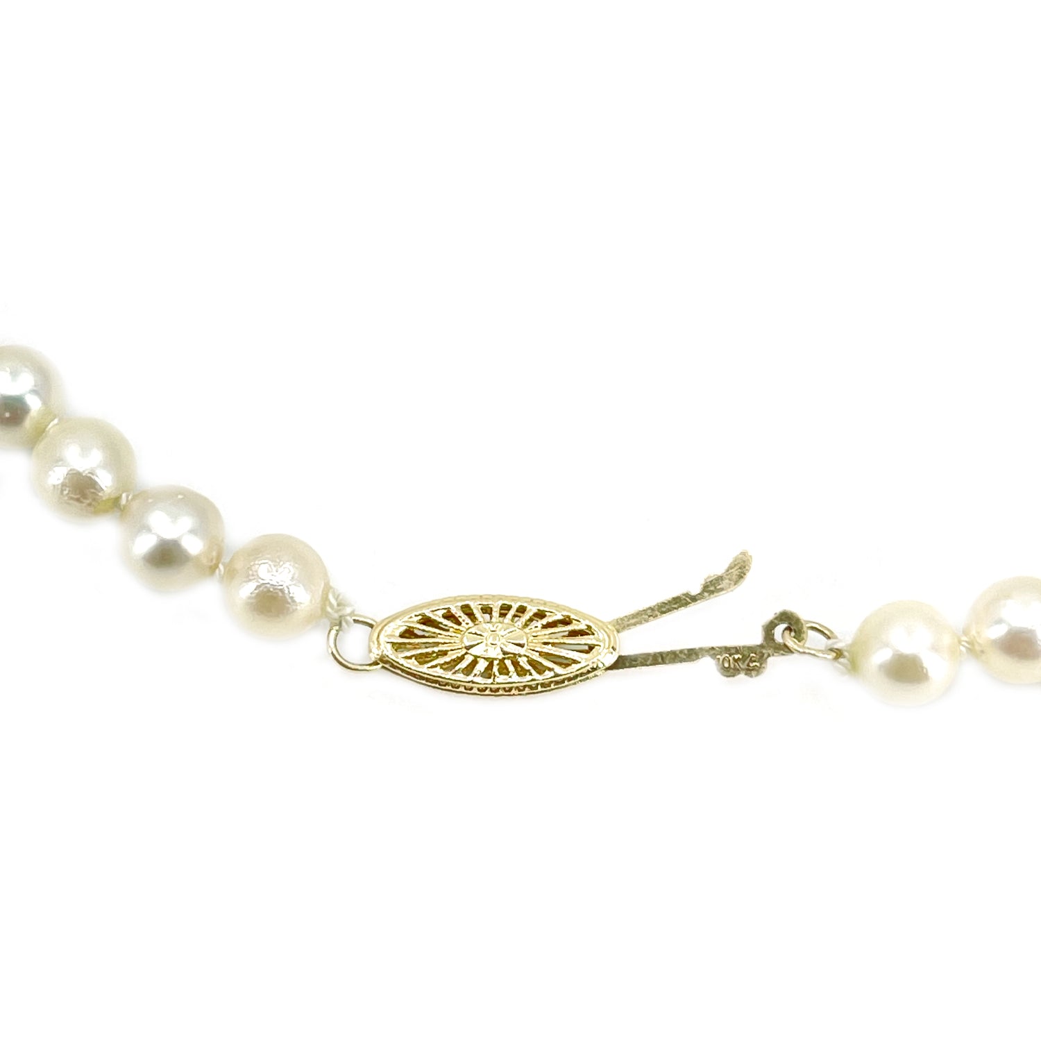 Starburst Retro Japanese Cultured Akoya Pearl Strand - 10K Yellow Gold 20.50 Inch