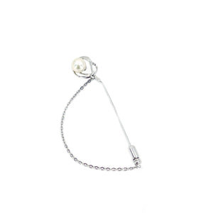 Vintage Hat Pin Japanese Saltwater Akoya Cultured Pearl Stick Pin- Sterling Silver