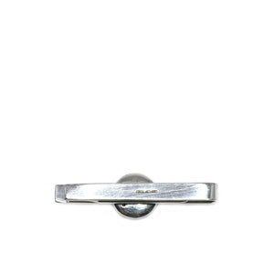 Black Onyx Mid Century Men's Japanese Saltwater Akoya Cultured Pearl Tie Bar- Sterling Silver