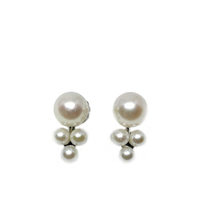 Serenade Akoya Saltwater Cultured Seed Pearl Screwback Earrings- 14K White Gold
