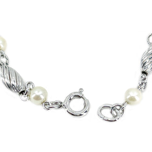 Retro Twist Japanese Saltwater Akoya Cultured Pearl Vintage Bracelet- Sterling Silver