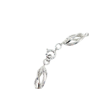 Boho Vintage Twist Japanese Saltwater Akoya Cultured Pearl Bracelet- Sterling Silver