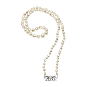 Mikimoto Graduated Japanese Cultured Akoya Pearl Strand - Sterling Silver 