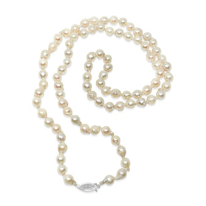 Baroque Crown Japanese Cultured Akoya Pearl Strand - 14K White Gold