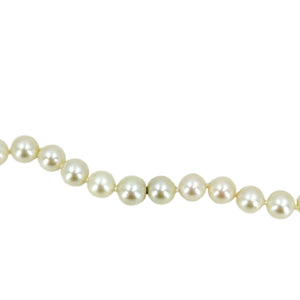 Hidden Clasp Japanese Saltwater Cultured Akoya Pearl Vintage Necklace Strand - 24 Inch