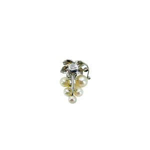 Cluster Vintage Grape Akoya Saltwater Cultured Pearl Screwback Earrings- Sterling Silver