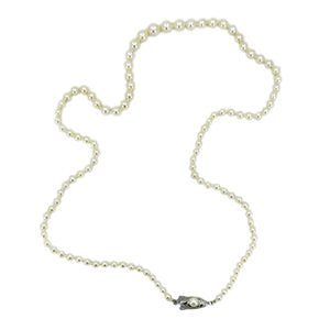 Rosy Estate Vintage Japanese Saltwater Cultured Akoya Pearl Graduated Necklace - Sterling Silver 20.75 Inch