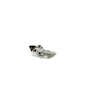 Solitaire Fuji Pearl Vintage Designer Akoya Saltwater Cultured Pearl Leaf Screwback Earrings Original Box- Sterling Silver