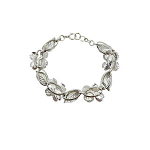 HSB Designer Dogwood Japanese Saltwater Akoya Cultured Pearl Link Flower Bracelet Harry S Bick - Sterling Silver
