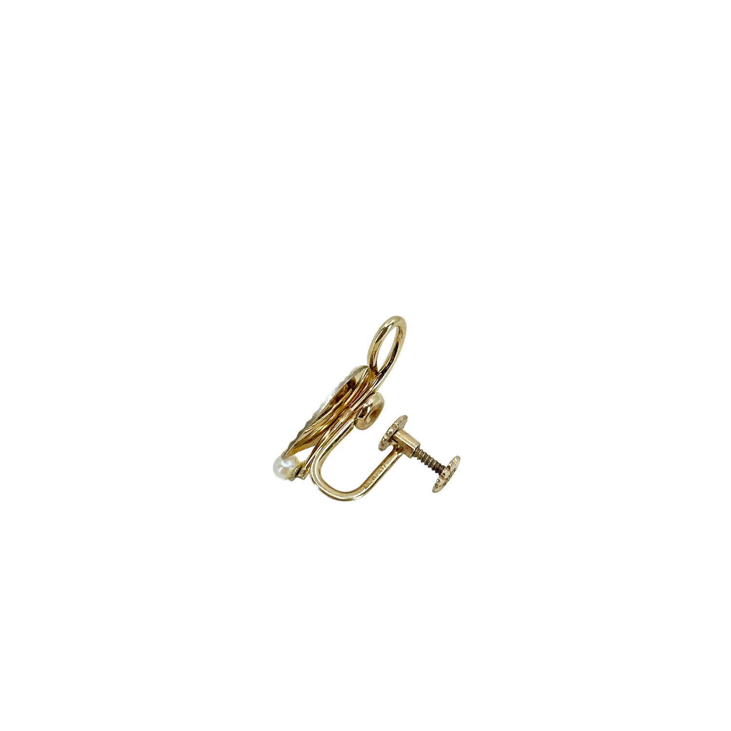 Krementz Designer Mid-Century Akoya Saltwater Cultured Pearl Screwback Vintage Earrings - Gold Filled