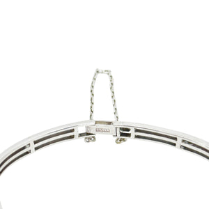 Nephrite Jade Art Deco Engraved Japanese Cultured Akoya Pearl Modernist Pendant Necklace Bracelet Set- Sterling Silver 16 Inch