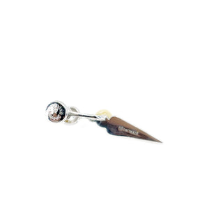 Marvel Arrowhead Vintage Akoya Saltwater Cultured Pearl Vintage Screwback Designer Earrings- Sterling Silver