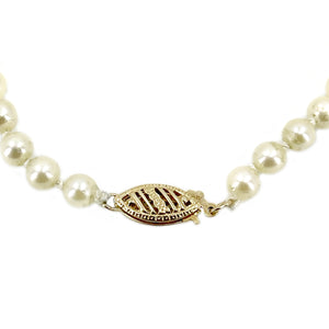 Graduated Vintage Japanese Saltwater Akoya Cultured Pearl Bracelet- 14K Yellow Gold