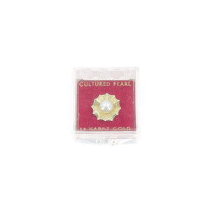 Fan Modernist Japanese Saltwater Akoya Cultured Pearl Tie Tac- 14K Yellow Gold