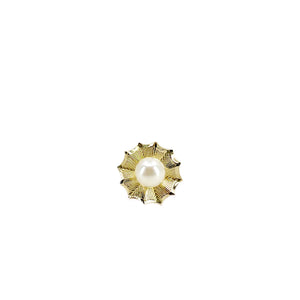 Fan Modernist Japanese Saltwater Akoya Cultured Pearl Tie Tac- 14K Yellow Gold